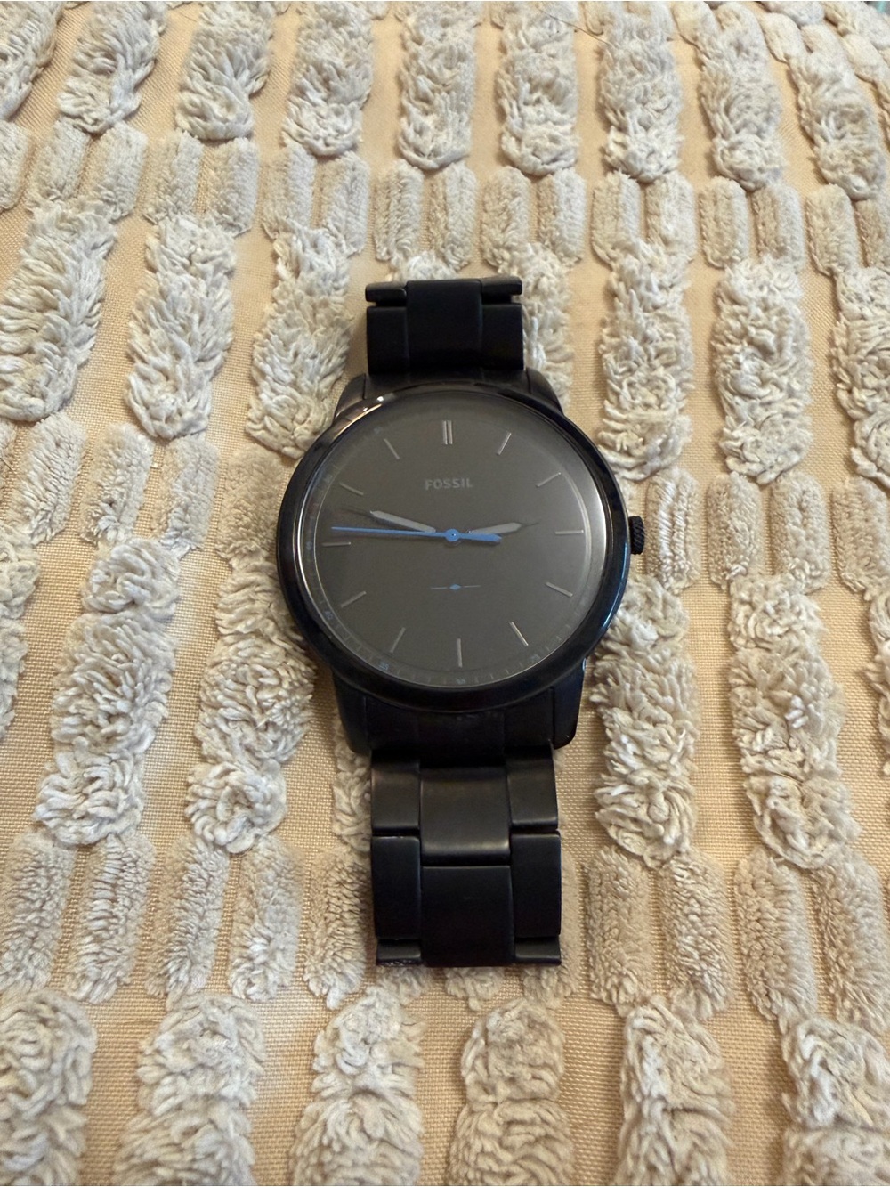 Fossil Men's Black Stainless Steel “The Minimalist” Watch